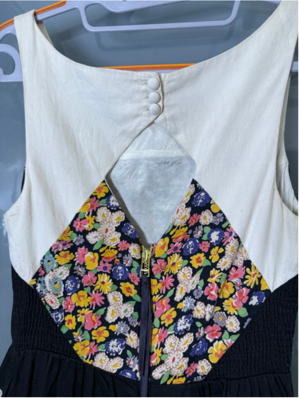 LEIFNOTES Patchwork Floral Sleeveless Dress Size 2 Multi-color - Picture 8 of 10